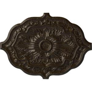 image36W x 26H x 1 12P Pesaro Ceiling MedallionHandpainted Stone Hearth Crackle
