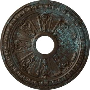 imageEkena Millwork CM18RA 18 18Inch OD 3 58Inch ID x 1 18Inch P Raymond Ceiling MedallionHandPainted Bronze Blue Patina