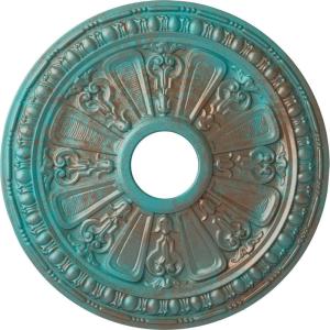 imageEkena Millwork CM18RA 18 18Inch OD 3 58Inch ID x 1 18Inch P Raymond Ceiling MedallionHandPainted Copper Green Patina