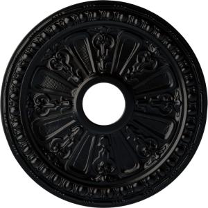 imageEkena Millwork CM18RA 18 18Inch OD 3 58Inch ID x 1 18Inch P Raymond Ceiling MedallionHandPainted Jet Black