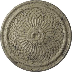 imageEkena Millwork CM22TN 22Inch OD Trinity Ceiling Medallion 22OD x 1 34P Fits Canopies up to 3 Factory PrimedCastle Stone Crackle Flat Finish