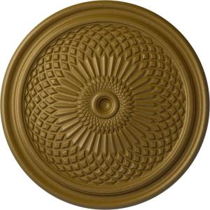 imageEkena Millwork CM22TN 22Inch OD Trinity Ceiling Medallion 22OD x 1 34P Fits Canopies up to 3 Factory PrimedGold Rush Metallic Series