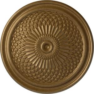 imageEkena Millwork CM22TN 22Inch OD Trinity Ceiling Medallion 22OD x 1 34P Fits Canopies up to 3 Factory PrimedPale Gold Metallic Series