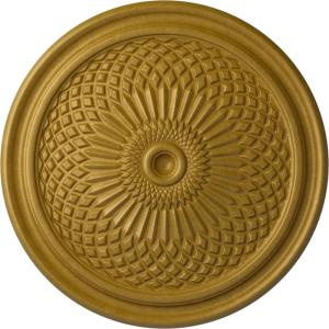 imageEkena Millwork CM22TN 22Inch OD Trinity Ceiling Medallion 22OD x 1 34P Fits Canopies up to 3 Factory PrimedPharaohs Gold Metallic Series