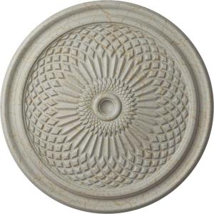 imageEkena Millwork CM22TN 22Inch OD Trinity Ceiling Medallion 22OD x 1 34P Fits Canopies up to 3 Factory PrimedPot of Cream Crackle Flat Finish