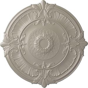imageEkena Millwork CM39AT Attica Ceiling Medallion 39 12OD x 2 12P Fits Canopies up to 3 34 Factory PrimedPearl White Metallic Series