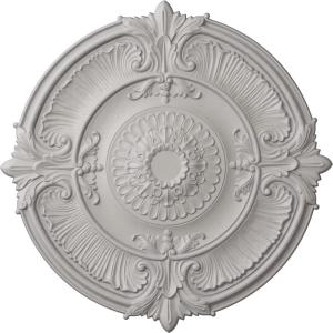 imageEkena Millwork CM53ATFCS Attica Acanthus Leaf Ceiling Medallion 53 12OD x 3 12P Fits Canopies up to 4 58 HandPainted Flash CopperUltra Pure White Flat Finish