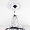 image11 38OD x 3 58ID x 1 18P Leaf Ceiling Medallion Fits Canopies up to 4 34Black Pearl Metallic Series