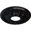 image11 38OD x 3 58ID x 1 18P Leaf Ceiling Medallion Fits Canopies up to 4 34Jet Black Flat Finish