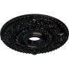 imageEkena Millwork CM18RO 18Inch OD x 3 12Inch ID x 1 12Inch P Rose Ceiling MedallionHandPainted Jet Black