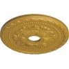 imageEkena Millwork CM20PMUWF Palmetto Ceiling Medallion fits Canopies up to 5 Ultra Pure WhiteIridescent Gold Metallic Series