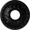 image11 38OD x 3 58ID x 1 18P Leaf Ceiling Medallion Fits Canopies up to 4 34Jet Black Flat Finish