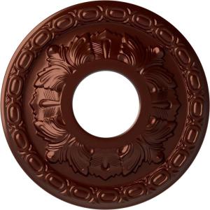 image11 38OD x 3 58ID x 1 18P Leaf Ceiling Medallion Fits Canopies up to 4 34Antique Copper Metallic Series