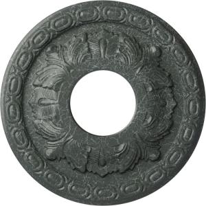image11 38OD x 3 58ID x 1 18P Leaf Ceiling Medallion Fits Canopies up to 4 34Athenian Green Crackle Flat Finish