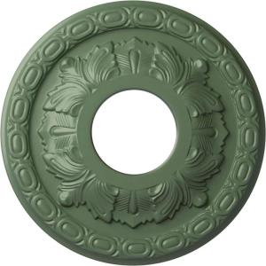 image11 38OD x 3 58ID x 1 18P Leaf Ceiling Medallion Fits Canopies up to 4 34Athenian Green Flat Finish