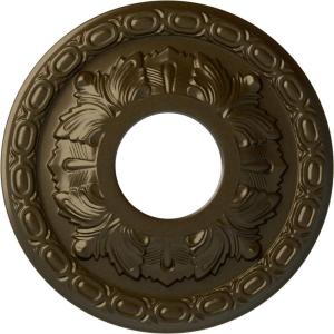 image11 38OD x 3 58ID x 1 18P Leaf Ceiling Medallion Fits Canopies up to 4 34Brass Metallic Series