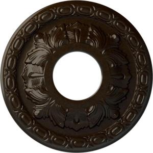 image11 38OD x 3 58ID x 1 18P Leaf Ceiling Medallion Fits Canopies up to 4 34Bronze Metallic Series