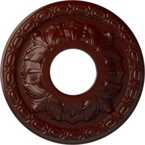 image11 38OD x 3 58ID x 1 18P Leaf Ceiling Medallion Fits Canopies up to 4 34Brushed Mahogany Flat Finish