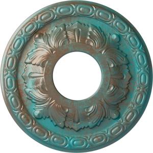 image11 38OD x 3 58ID x 1 18P Leaf Ceiling Medallion Fits Canopies up to 4 34Copper Green Patina Metallic Series