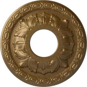 image11 38OD x 3 58ID x 1 18P Leaf Ceiling Medallion Fits Canopies up to 4 34Pale Gold Metallic Series