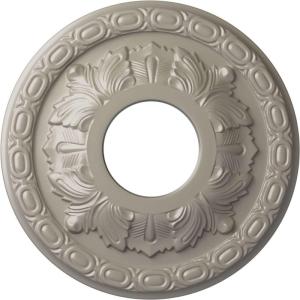 image11 38OD x 3 58ID x 1 18P Leaf Ceiling Medallion Fits Canopies up to 4 34Pearl White Metallic Series
