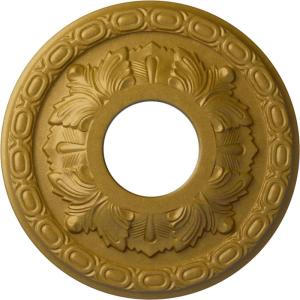 image11 38OD x 3 58ID x 1 18P Leaf Ceiling Medallion Fits Canopies up to 4 34Pharaohs Gold Metallic Series