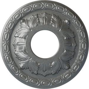 image11 38OD x 3 58ID x 1 18P Leaf Ceiling Medallion Fits Canopies up to 4 34Platinum Metallic Series