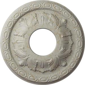 image11 38OD x 3 58ID x 1 18P Leaf Ceiling Medallion Fits Canopies up to 4 34Pot of Cream Crackle Flat Finish