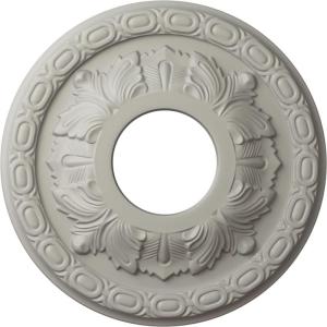 image11 38OD x 3 58ID x 1 18P Leaf Ceiling Medallion Fits Canopies up to 4 34Pot of Cream Flat Finish