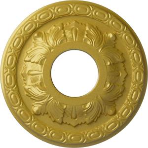 image11 38OD x 3 58ID x 1 18P Leaf Ceiling Medallion Fits Canopies up to 4 34Rich Gold Metallic Series