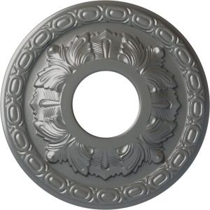 image11 38OD x 3 58ID x 1 18P Leaf Ceiling Medallion Fits Canopies up to 4 34Silver Metallic Series