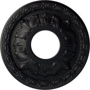 image11 38OD x 3 58ID x 1 18P Leaf Ceiling Medallion Fits Canopies up to 4 34Steel Gray Metallic Series