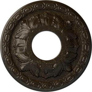 image11 38OD x 3 58ID x 1 18P Leaf Ceiling Medallion Fits Canopies up to 4 34Stone Hearth Crackle Flat Finish