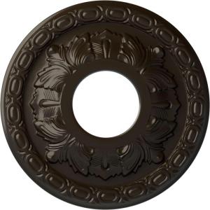 image11 38OD x 3 58ID x 1 18P Leaf Ceiling Medallion Fits Canopies up to 4 34Stone Hearth Flat Finish
