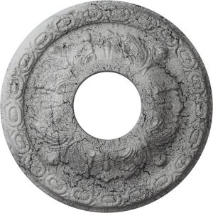 image11 38OD x 3 58ID x 1 18P Leaf Ceiling Medallion Fits Canopies up to 4 34Ultra Pure White Crackle Flat Finish