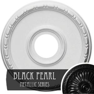 image16 12OD x 3 78ID x 1 12P Medea Ceiling Medallion Fits Canopies up to 5 38Black Pearl Metallic Series