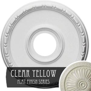 image16 12OD x 3 78ID x 1 12P Medea Ceiling Medallion Fits Canopies up to 5 38Clear Yellow Flat Finish