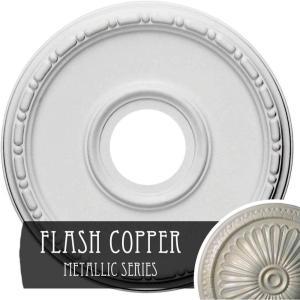 image16 12OD x 3 78ID x 1 12P Medea Ceiling Medallion Fits Canopies up to 5 38Flash Copper Metallic Series