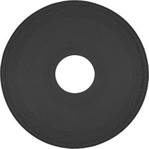 image16 12OD x 3 78ID x 1 12P Medea Ceiling Medallion Fits Canopies up to 5 38Jet Black Flat Finish