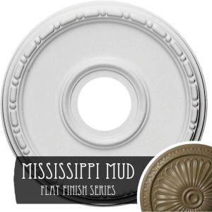 image16 12OD x 3 78ID x 1 12P Medea Ceiling Medallion Fits Canopies up to 5 38Mississippi Mud Flat Finish