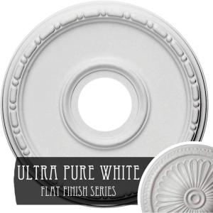 image16 12OD x 3 78ID x 1 12P Medea Ceiling Medallion Fits Canopies up to 5 38Ultra Pure White Flat Finish