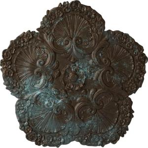 image25 58OD x 1P Shell Ceiling MedallionBronze Blue Patina Metallic Series
