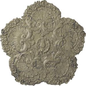 image25 58OD x 1P Shell Ceiling MedallionCastle Stone Crackle Flat Finish