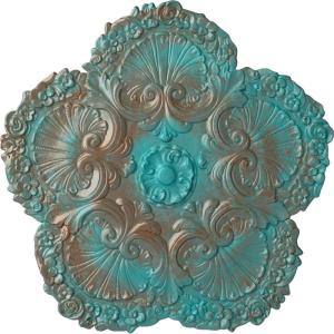 image25 58OD x 1P Shell Ceiling MedallionCopper Green Patina Metallic Series