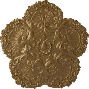 image25 58OD x 1P Shell Ceiling MedallionPale Gold Metallic Series
