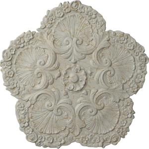 image25 58OD x 1P Shell Ceiling MedallionPot of Cream Crackle Flat Finish