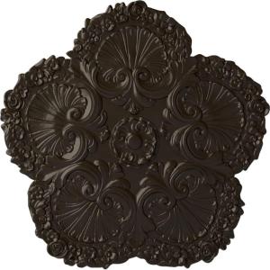 image25 58OD x 1P Shell Ceiling MedallionStone Hearth Flat Finish