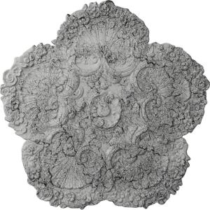 image25 58OD x 1P Shell Ceiling MedallionUltra Pure White Crackle Flat Finish