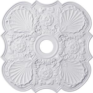 image29OD x 3 58ID x 1 38P Flower Ceiling Medallion Fits Canopies up to 6 14Factory Primed