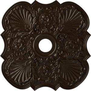 image29OD x 3 58ID x 1 38P Flower Ceiling Medallion Fits Canopies up to 6 14HandPainted Bronze